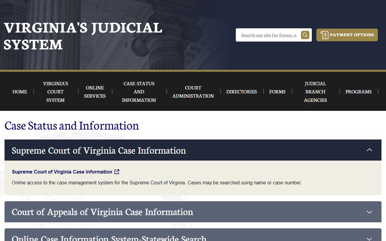 Fauquier County court records after arrest Virginia case information page